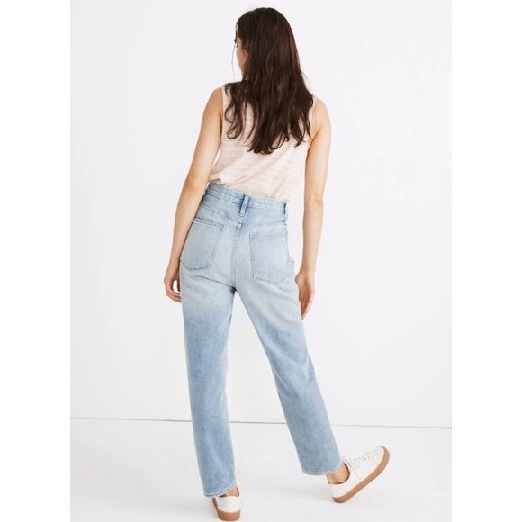 Madewell Denim - Madewell The Momjean Gilford Wash Ripped Edition Straight Leg High Waist Jean 29